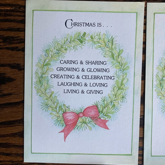 6 Assorted Unused Angel Town Snowman Wreath Santa Christmas Cards Envelopes - Picture 2 of 12